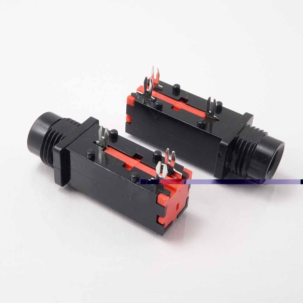 Phone Jack 1/4 - 6.3 mm for printed circuits Mono with switch